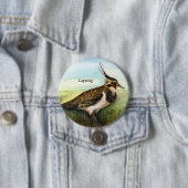 Green Lila Lapwing Bird Wasserfarbe Button (Beispiel)