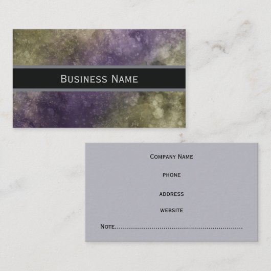 Green Lila Marble Classic Business Card Visitenkarte (Vorne/Hinten)