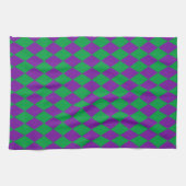 GREEN LILA MARDI GRAS DIAMOND PATTERN GESCHIRRTUCH (Horizontal)