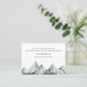 Green Lila Mountains Wedding Website Card Visitenkarte (Stehend Vorderseite)