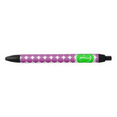 Green & Lila Polka Dot Monogramm Kugelschreiber (Vorderseite)