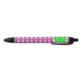 Green & Lila Polka Dot Monogramm Kugelschreiber (Unterseite)