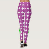 Green & Lila Polka Dot Monogramm Leggings (Rückseite)