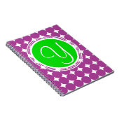 Green & Lila Polka Dot Monogramm Notizblock (Rechte Seite)