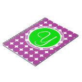Green & Lila Polka Dot Monogramm Notizblock (Linke Seite)