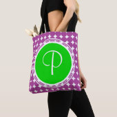 Green & Lila Polka Dot Monogramm Tasche (Von Nahem)