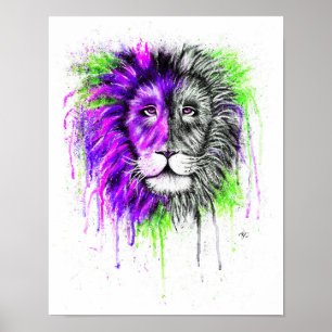 Green & Lila Poster - Löwenprint!