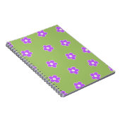 Green Lila Retro Y2K Blume Muster Notebook Notizblock (Rechte Seite)