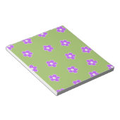 Green Lila Retro Y2K Blume Muster Notizblock (angewinkelt)