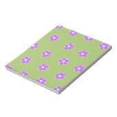 Green Lila Retro Y2K Blume Muster Notizblock (Rotiert)