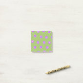 Green Lila Retro Y2K Blume Muster Post-it Klebezettel (Auf Schreibtisch)