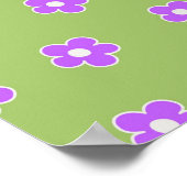 Green Lila Retro Y2K Blume Muster Poster (Ecke)