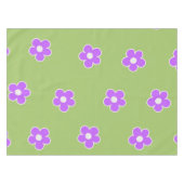 Green Lila Retro Y2K Blume Muster Tischdecke (Vorderseite (Horizontal))