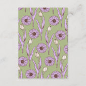 Green Lila Retro Y2K Funky Hippie Blume Muster Begleitkarte (Rückseite)