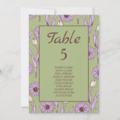 Green Lila Retro Y2K Funky Hippie Blume Muster Einladung (Vorderseite)