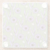 Green Lila Retro Y2K Funky Hippie Blume Muster Glasuntersetzer (Rückseite)