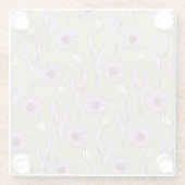 Green Lila Retro Y2K Funky Hippie Blume Muster Glasuntersetzer (Rückseite)