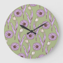 Green Lila Retro Y2K Funky Hippie Blume Muster