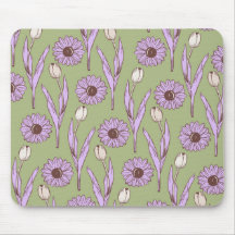 Green Lila Retro Y2K Funky Hippie Blume Muster