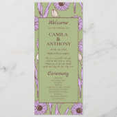 Green Lila Retro Y2K Funky Hippie Blume Muster Programm (Vorderseite)