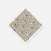 Green Lila Retro Y2K Funky Hippie Blume Muster Serviette (Ecke)