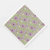 Green Lila Retro Y2K Funky Hippie Blume Muster Serviette (Ecke)