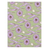 Green Lila Retro Y2K Funky Hippie Blume Muster Tischdecke (Vorderseite)