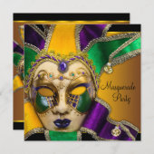 Green Lila und Gold Masquerade Party Einladung (Vorne/Hinten)