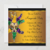 Green Lila und Gold Masquerade Party Einladung (Rückseite)