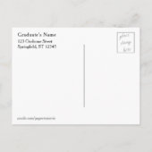 Green & Lila Watercolor Abschluss Save the Date Postkarte (Rückseite)