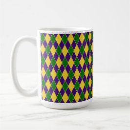 GREEN LILA YELLOW MARDI GRAS DIAMOND KAFFEETASSE