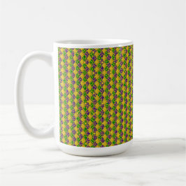 GREEN LILA YELLOW MARDI GRAS FLEUR DI LIS KAFFEETASSE