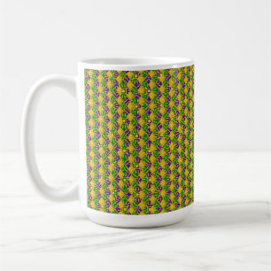 GREEN LILA YELLOW MARDI GRAS FLEUR DI LIS KAFFEETASSE