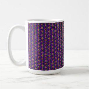 GREEN LILA YELLOW MARDI GRAS FLEUR DI LIS KAFFEETASSE