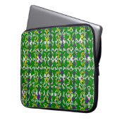 GREEN LILA YELLOW WHITE MARDI GRAS FLEUR DI LIS LAPTOPSCHUTZHÜLLE (Vorderseite Links)