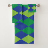 Green Lime Green Diamond Prüfmuster Badhandtuch Set (Insitu)