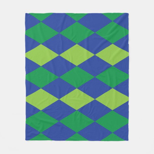 Green Lime Green Diamond Prüfmuster Fleecedecke (Vorderseite)