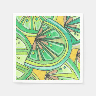 Green Limey Cocktail Napkins Serviette