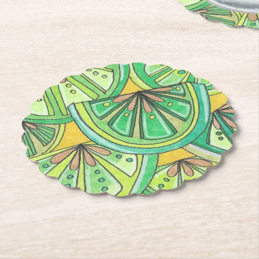 Green Limey Scalloped Untersetzer (angewinkelt)