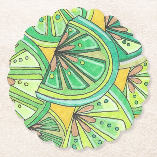 Green Limey Scalloped Untersetzer (Vorderseite)