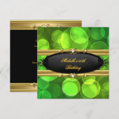 Green Limon Birthday Party Gold Black Diamond Einladung (Vorne/Hinten)