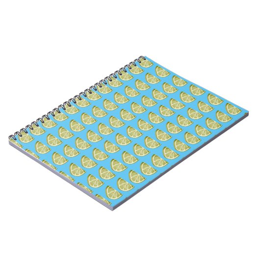 Green Limon Slice Muster Spiral Foto Notebook Notizblock (Linke Seite)