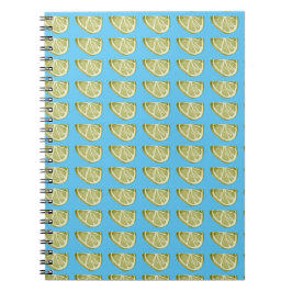 Green Limon Slice Muster Spiral Foto Notebook Notizblock