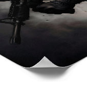 Green Line American Flag Military Female Tribute Poster (Ecke)