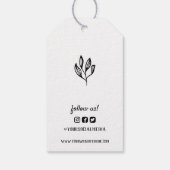 Green Line Art Business Name Social Media Price Geschenkanhänger (Rückseite)