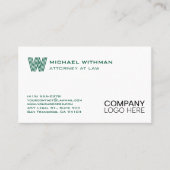 GREEN LINE MONOGRAM  BUSINESS LOGO PROFESSIONAL VISITENKARTE (Vorderseite)
