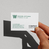 GREEN LINE MONOGRAM  BUSINESS LOGO PROFESSIONAL VISITENKARTE