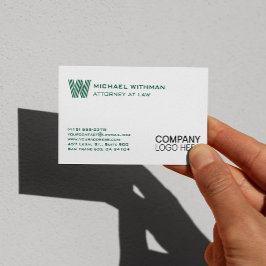 GREEN LINE MONOGRAM  BUSINESS LOGO PROFESSIONAL VISITENKARTE