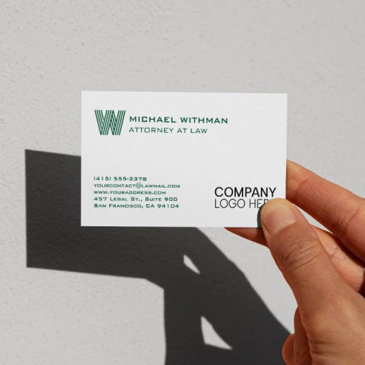 GREEN LINE MONOGRAM  BUSINESS LOGO PROFESSIONAL VISITENKARTE