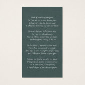 Green Linen Foto Beerdigungskarte (Rückseite)